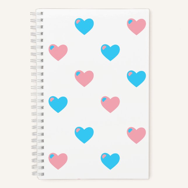 Trans Stolz Herzen Notizbuch (Vorderseite)
