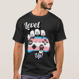 Trans Stolz Level Up Tiger Pfoten Controller T-Shi T-Shirt