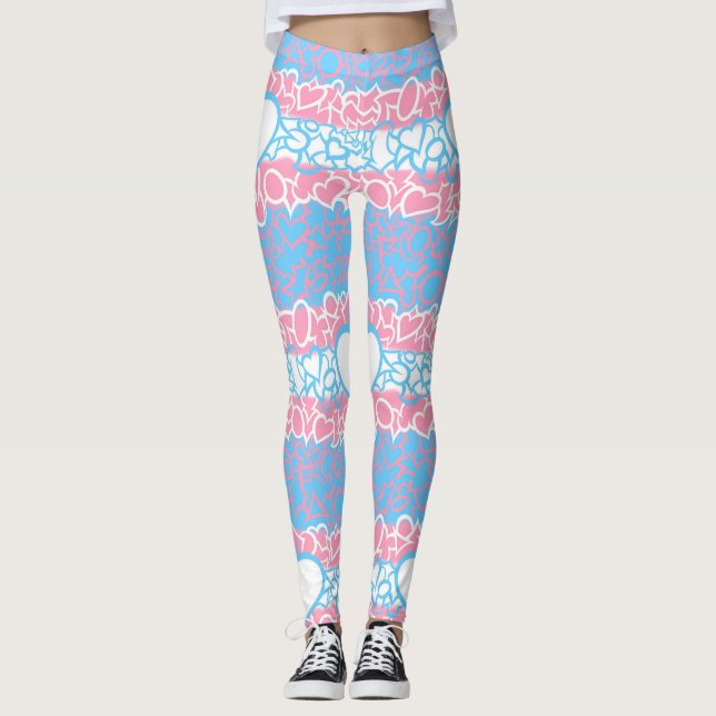 Trans Stolz Squiggle Leggings (Vorderseite)