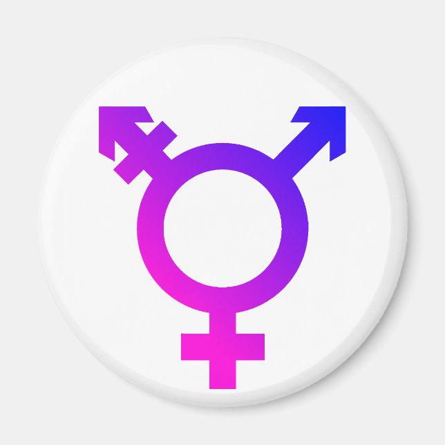 Trans* Symbol rosa/blau Magnet (Vorne)