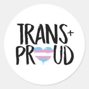 Trans- und Proud-T - Shirt Runder Aufkleber