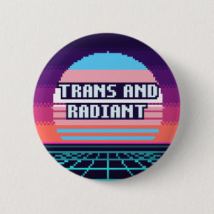 Trans und strahlender Pride-Pixel-Button Button