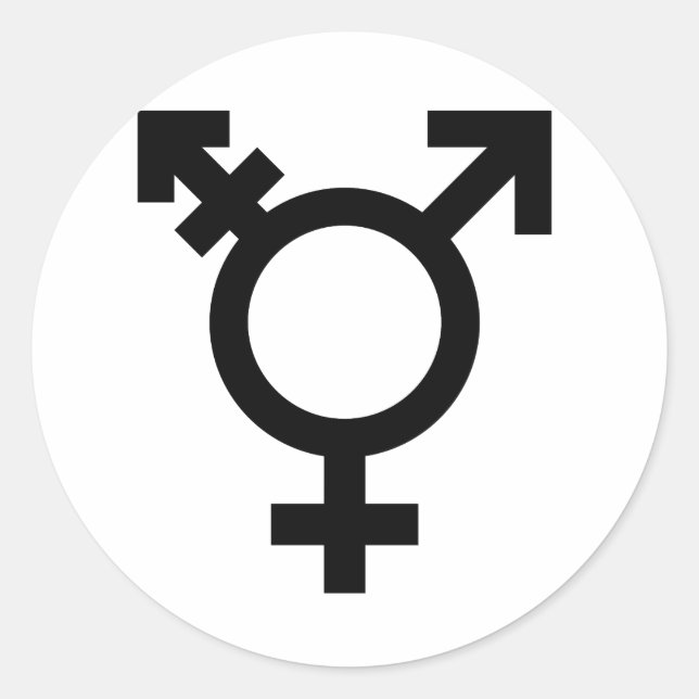 TRANS UNIVERSELLES SYMBOL SCHWARZ RUNDER AUFKLEBER (Vorderseite)