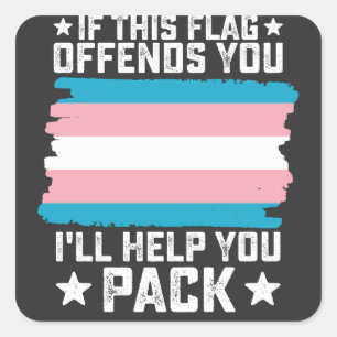 Trans, wenn diese Markierung Sie beleidigt, helfe  Quadratischer Aufkleber