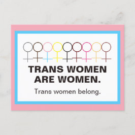 Trans Women are Women Symbol Strichmännchen Postkarte