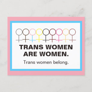 Trans Women are Women Symbol Strichmännchen Postkarte
