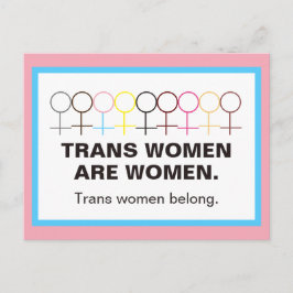 Trans Women are Women Symbol Strichmännchen Postkarte