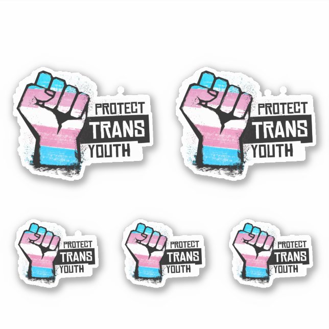 Trans Youth schützen - Stolz zuerst Aufkleber (Vorderseite)