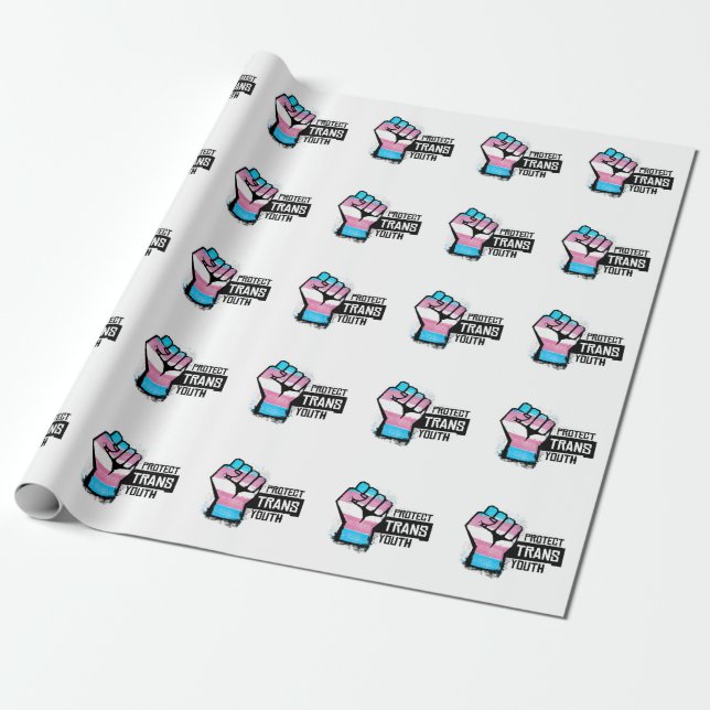 Trans Youth schützen - Stolz zuerst Geschenkpapier (Ungerollt)