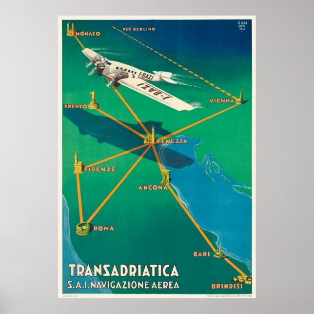 Transadriatica Italien Vintage Poster 1931 (Vorne)