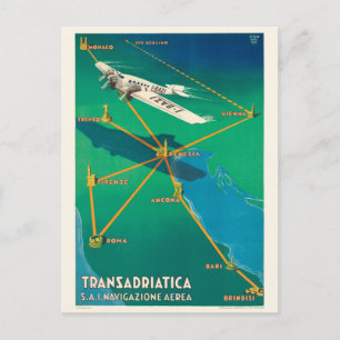 Transadriatica Italien Vintage Poster 1931 Postkarte