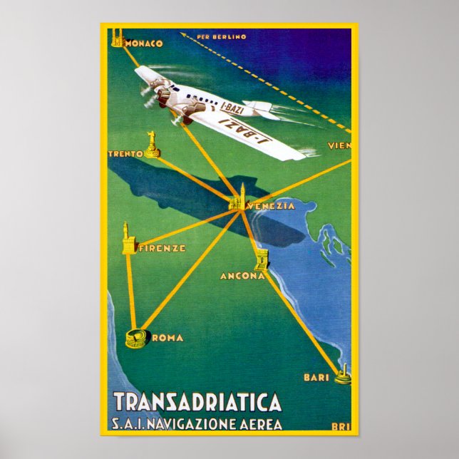 Transadriatica Navigazione Aerea Poster (Vorne)