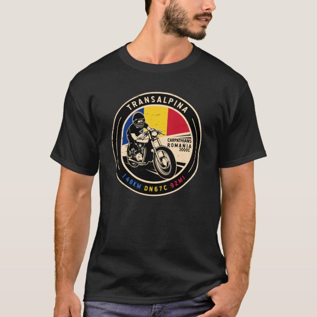 Transalpina Rumänien Motorrad T-Shirt (Vorderseite)