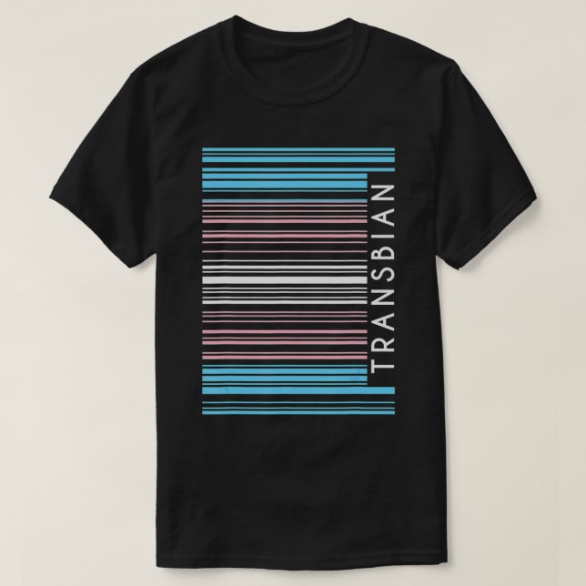 Transbian Trans Barcode LGBTQ Menschenrechte Gende T-Shirt (Design vorne)