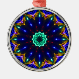 Transcendental Blue Kaleidoskop Circle Wheel Ornament Aus Metall