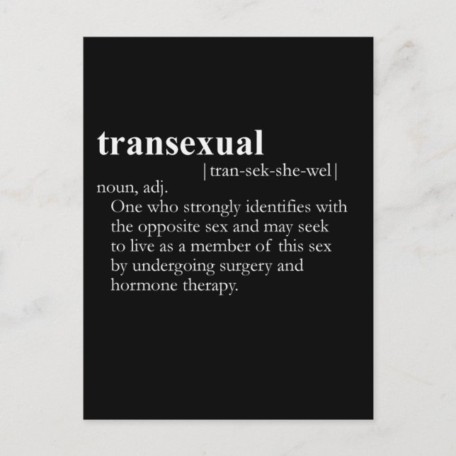 TRANSEXUELL (Definition) Postkarte (Vorderseite)