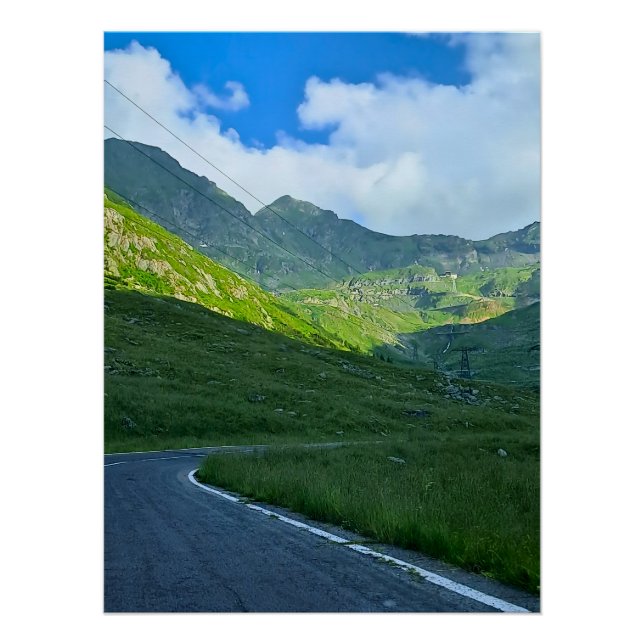 Transfagarasan Alpine Ansicht – Rumänien Bergkunst Poster (Vorderseite)