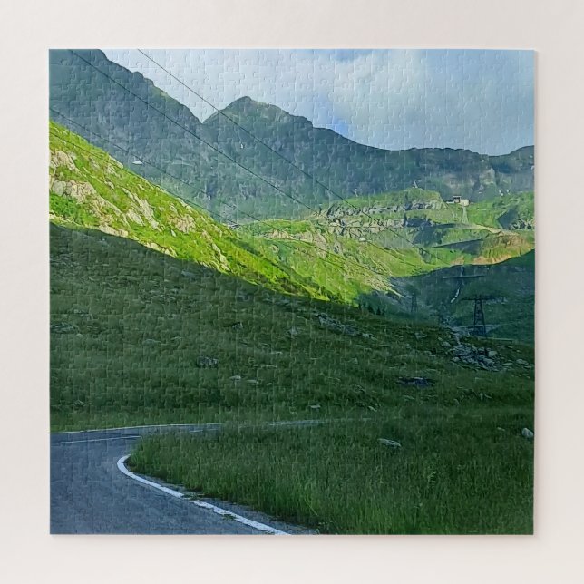 Transfagarasan Alpine Ansicht – Rumänien Bergkunst Puzzle (Vertikal)
