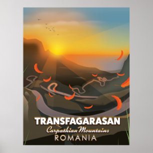 Transfagarasan, Karpaten, Rumänien Straße Poster