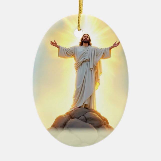 Transfiguration of the Lord God's Peace Blessings Keramik Ornament (Vorne)