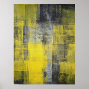 "Transform Black and Yellow Abstrakt Art Print" Poster
