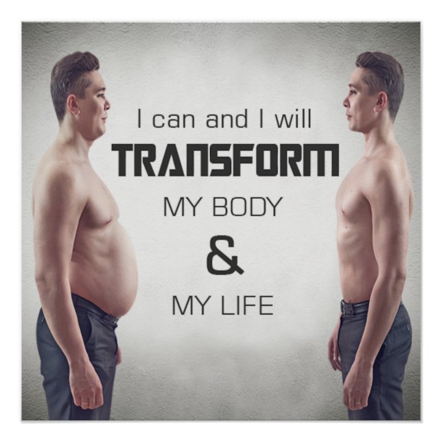 Transform My Body Motivational Poster (Vorderseite)