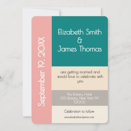 Transformative Teal Modern  Contemporary Wedding Einladung