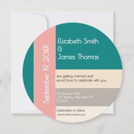 Transformative Teal Modern  Contemporary Wedding Einladung