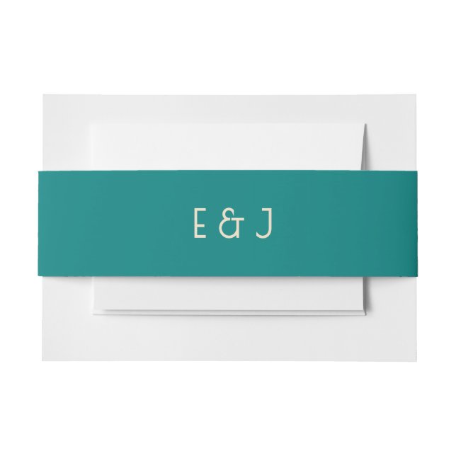 Transformative Teal Modern  Contemporary Wedding Einladungsbanderole (Vorderseite Beispiel)