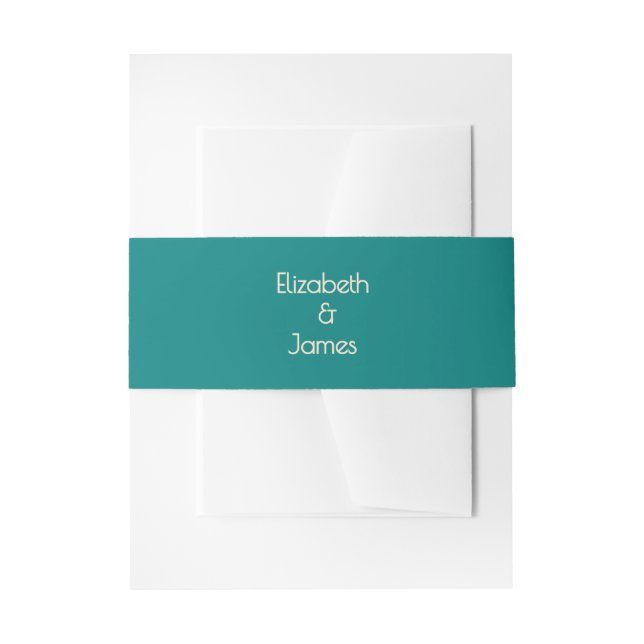 Transformative Teal Modern  Contemporary Wedding Einladungsbanderole (Vorderseite Beispiel)
