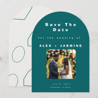 Transformative Teal Modern Save The Date Einladung