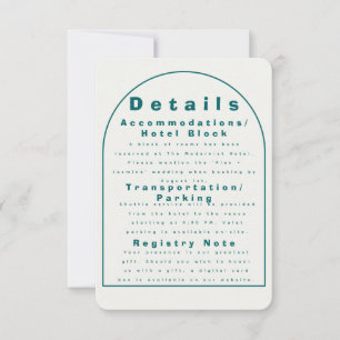 Transformatives Teal Modernes Hochzeitsdetail im H Einladung