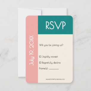 Transformatives Teal Modernes Zeitgenössisches Hoc RSVP Karte