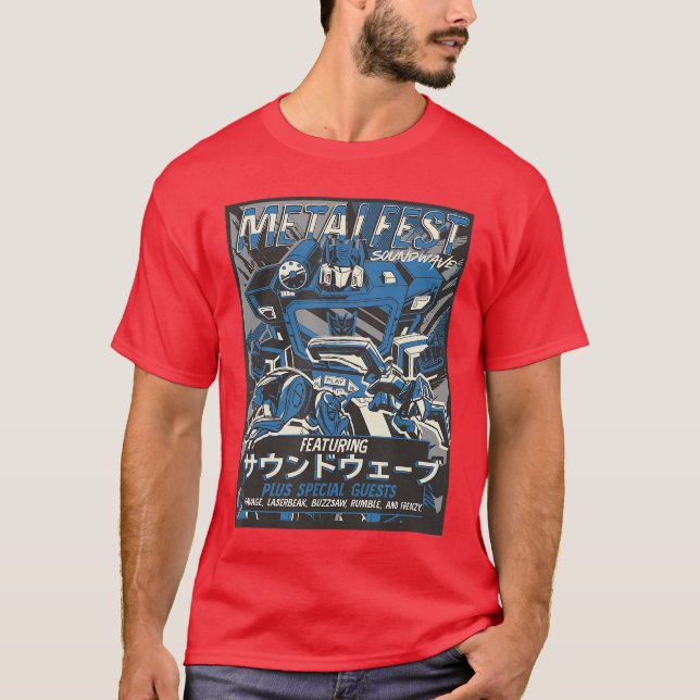 Transformers Metal Fest Soundwave Comic Style Post T-Shirt (Vorderseite)