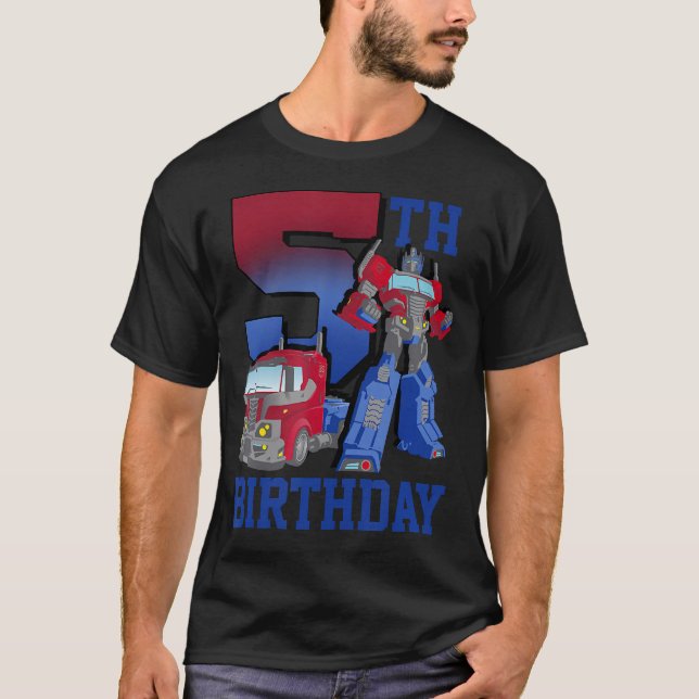 Transformers Optimus Prime 5th Birthday Gradient F T-Shirt (Vorderseite)