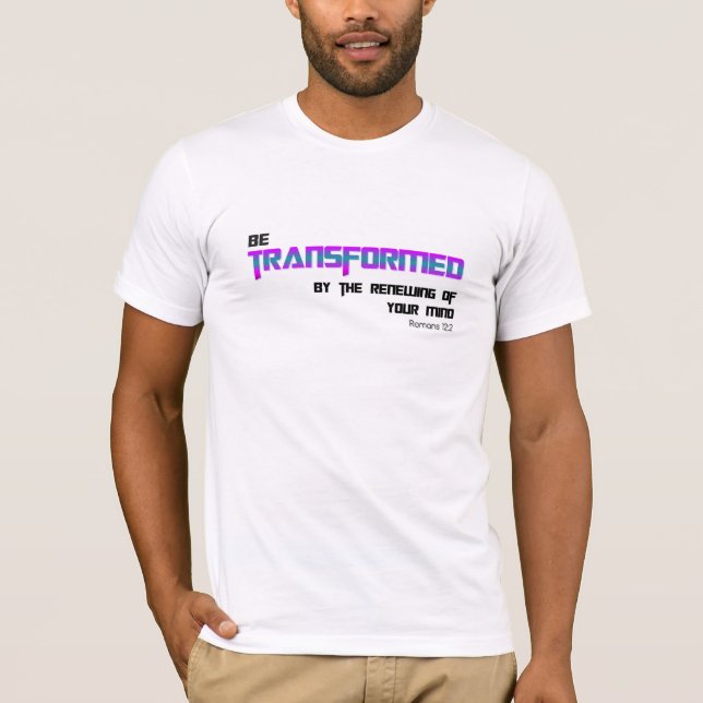 Transformieren des Lila Blue Text T - Shirt (Vorderseite)