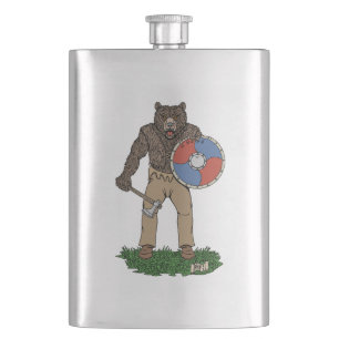 Transformierte Viking Berserker oder Werebear Flachmann