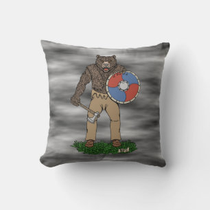 Transformierte Viking Berserker oder Werebear Kissen