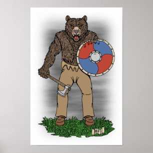 Transformierte Viking Berserker oder Werebear Poster