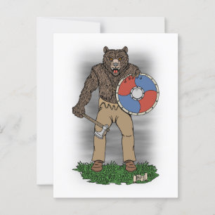 Transformierte Viking Berserker oder Werebear Postkarte