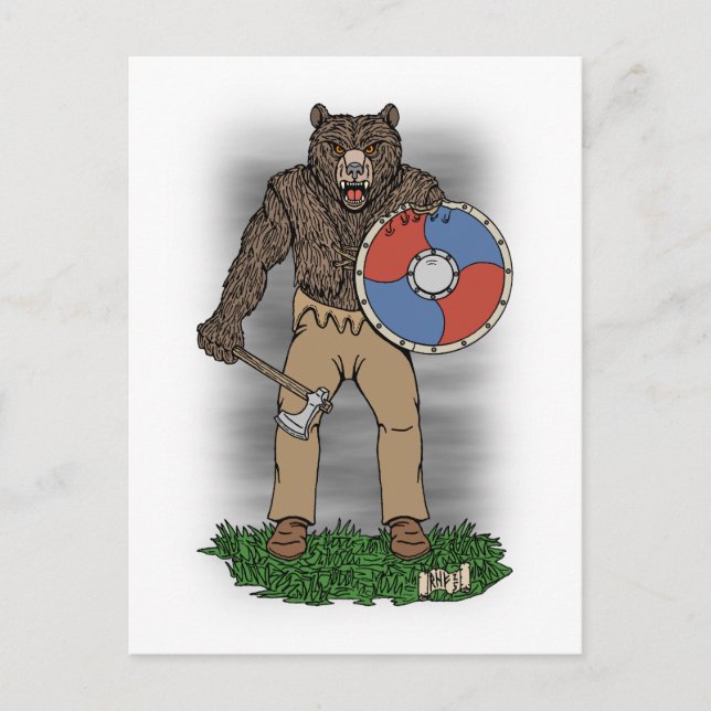 Transformierte Viking Berserker oder Werebear Postkarte (Vorderseite)