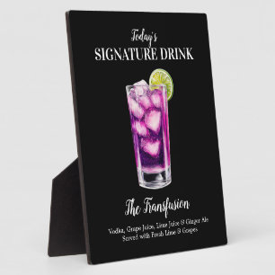 Transfusion Cocktail Bar Getränkeschild Personalis Fotoplatte