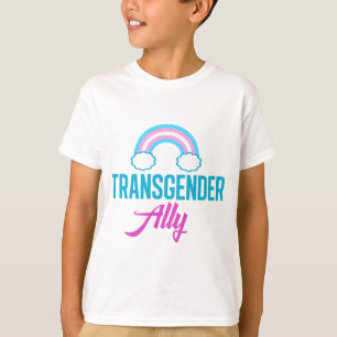 Transgender Ally Blue Pink Weiße Regenbogenunters T-Shirt