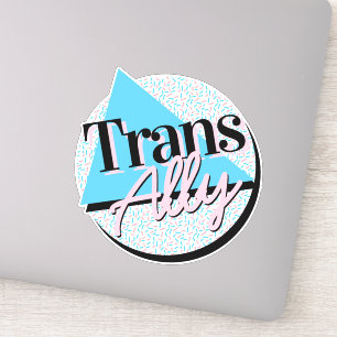 Transgender Ally Pink Blue 80er Memphis Aufkleber