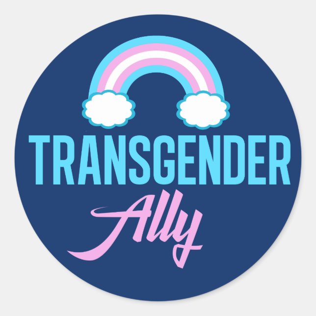 Transgender Ally Runder Aufkleber (Vorderseite)
