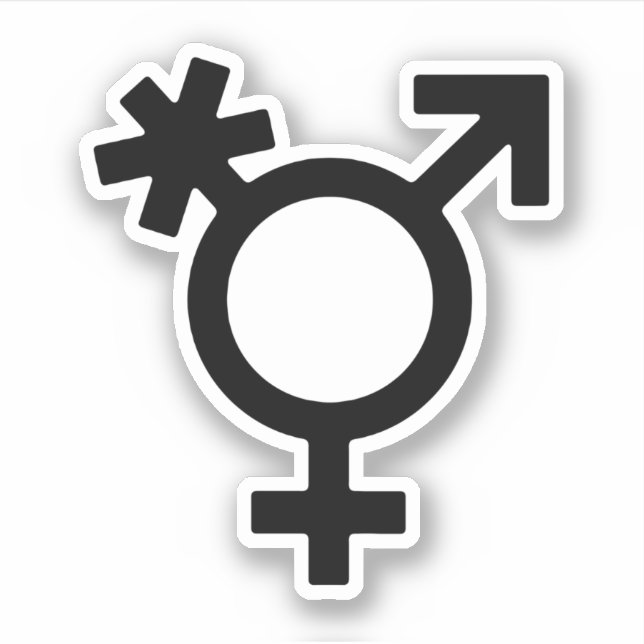 Transgender Alternative Gender Symbol Aufkleber (Vorderseite)