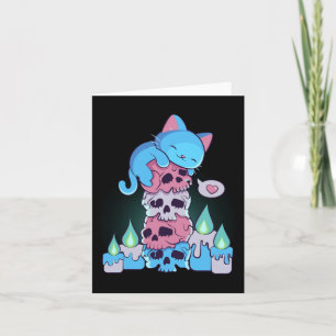 Transgender Ästhetik Kawaii Katze auf Skulls Subti Karte