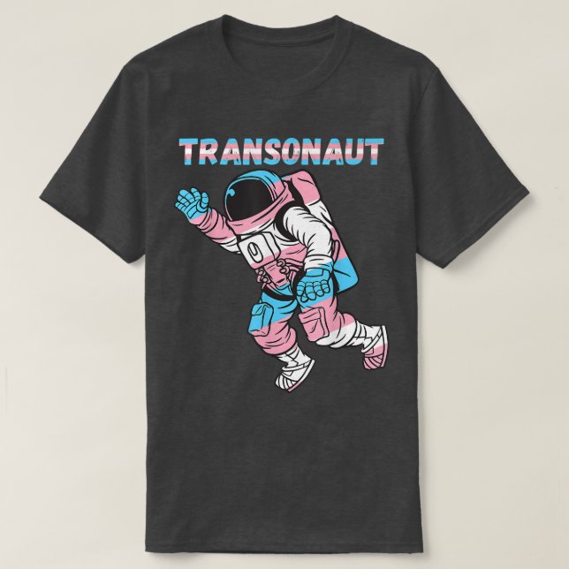 Transgender Astronaut Space Gravity Transseual Fla T-Shirt (Design vorne)