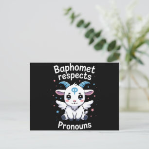 Transgender Baphomet respektiert Pronomen Trans-St Postkarte