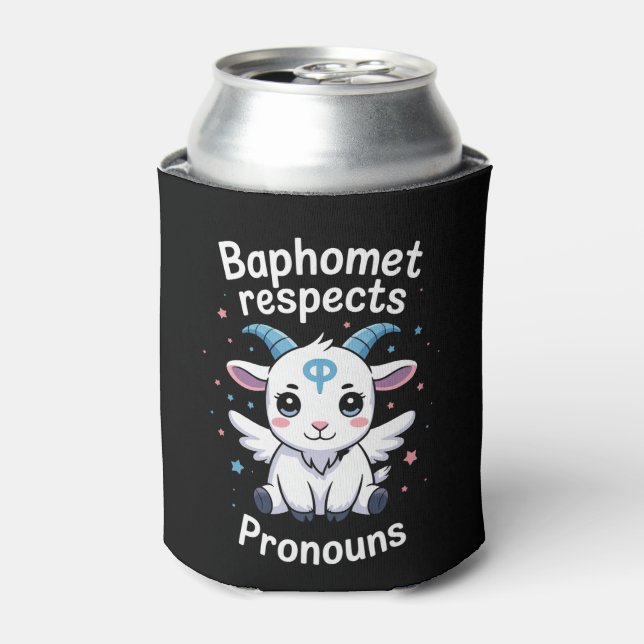 Transgender Baphomet respektiert Pronouns Trans Pr Dosenkühler (Kanne Vorderseite)